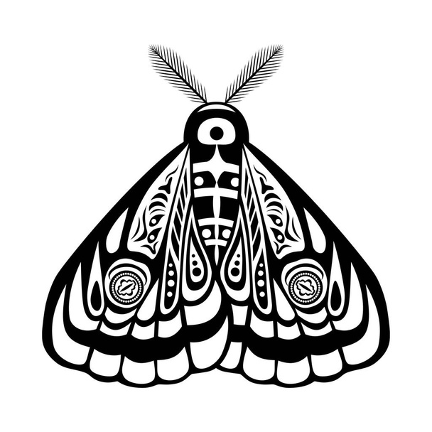 Nachtvlinder, vlinder. Vector illustratie. Gesloten vleugels. Design element geïsoleerd op wit - Vector, afbeelding