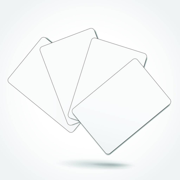 Illustration of blank playing cards on white background - ベクター画像