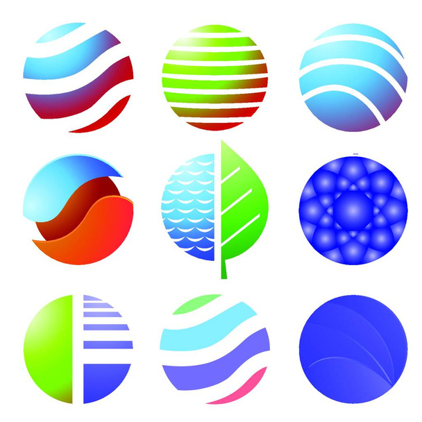 Set of Colored Icons Isolated on White Background - Vektor, Bild