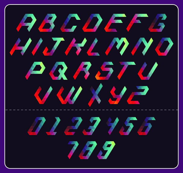 colorful polygonal graphic element font for various use - Vektör, Görsel