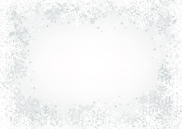 White Snowflakes Background - Abstract Winter Illustration, Vector - Vetor, Imagem