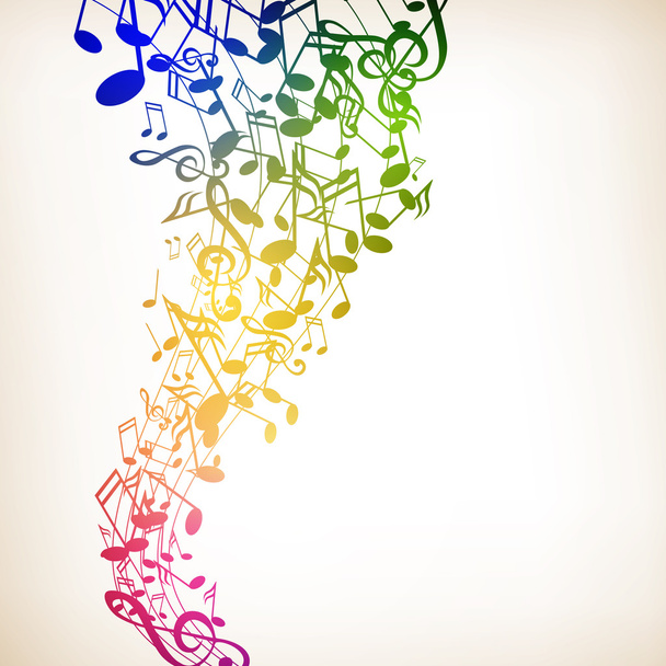 Colorful music notes - Vector, Image