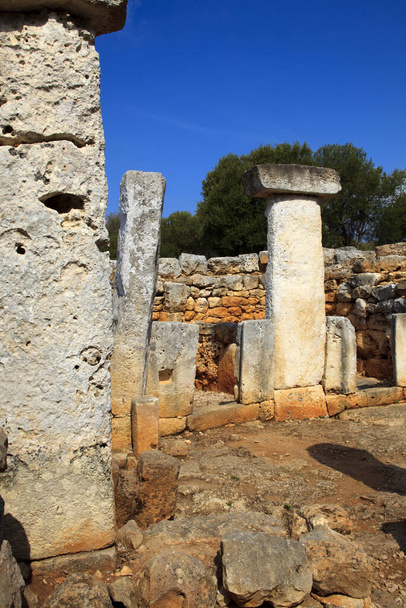 Torre d'en Galms, Menorca / Spain - June 23, 2016: Prehistoric area and ruins at Torre d'en Galmes, Menorca, Balearic Islands, Spain - Photo, image