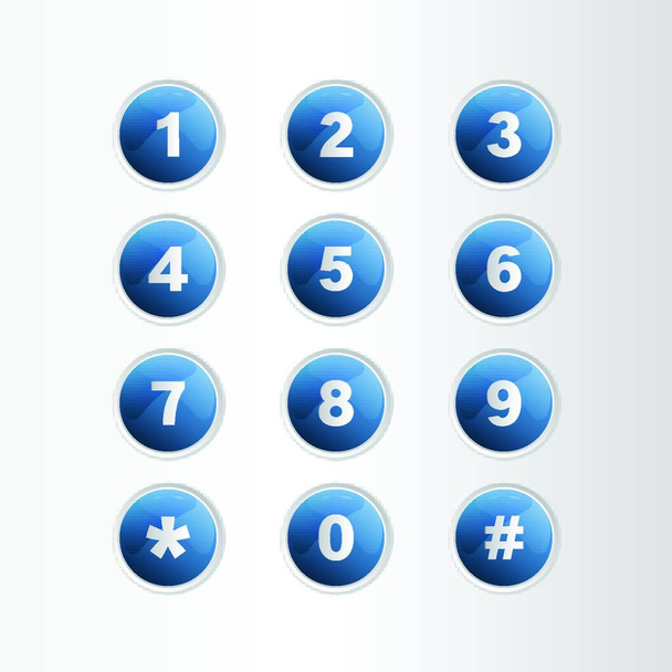 Phone number button on gray background, stock vector - Wektor, obraz