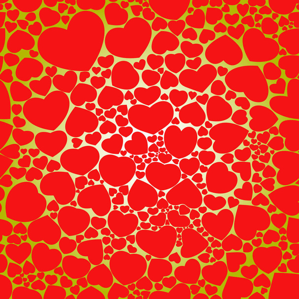 vector seamless texture of red hearts - Vector, Image