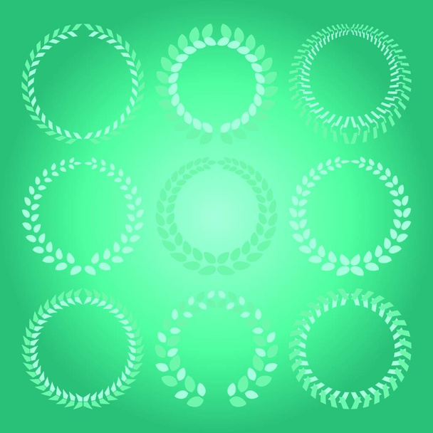 Created laurel wreath on bright background, stock vector - Вектор,изображение