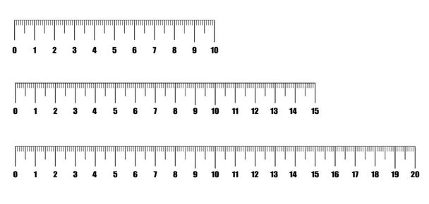 Rulers Inch and metric rulers. Measuring tool. Scale for a ruler in inches and centimeters. Measuring scales. - Vector, Image