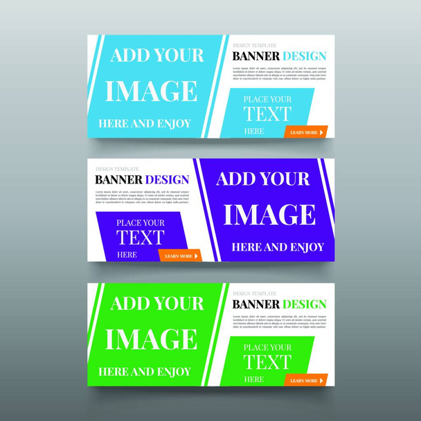 Diagonal banner design templates. Web banner design vector with text, button. Editable Website banner template. Business, promotional, company banners ad design. Cta banner advertising. - Vector, Image