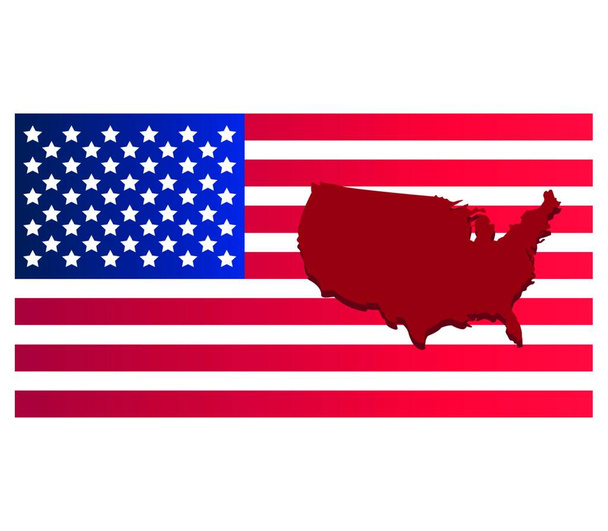 United States map with flag, vector illustration - Vektor, obrázek