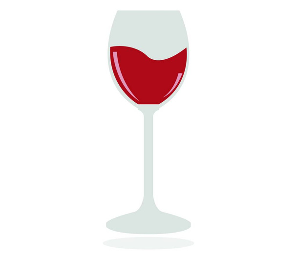 glass of wine icon, illustration on white background  - Vektor, Bild