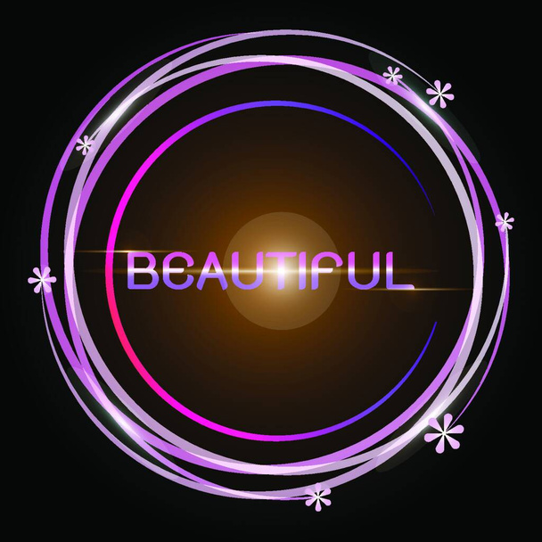 Design beautiful flower glowing bright circle, stock vector - Wektor, obraz