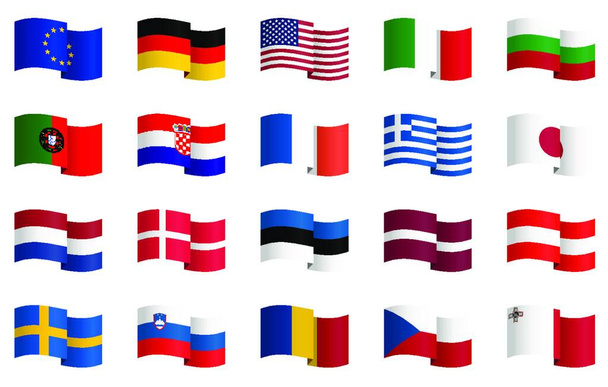 little collection of famous country flags no.2 vector file. - Διάνυσμα, εικόνα