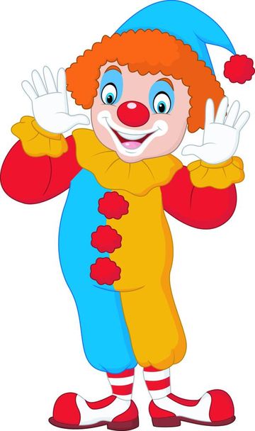 Cute clown cartoon on white background - Vector, Image