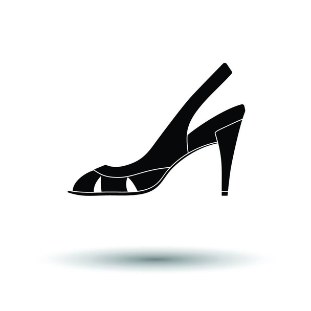 Woman heeled sandal icon. White background with shadow design. Vector illustration. - Vektör, Görsel