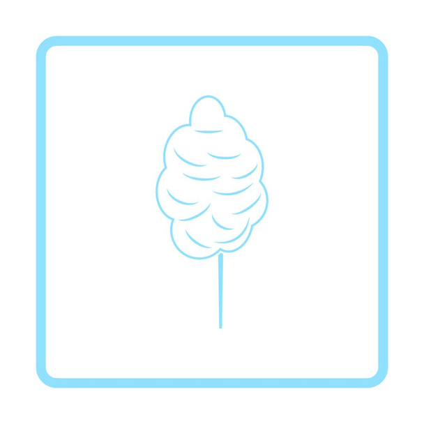 Cotton candy icon. Blue frame design. Vector illustration. - Vetor, Imagem