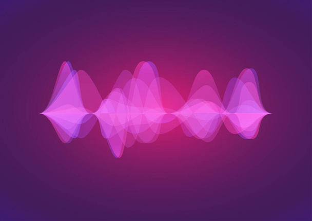 Векторні звукові та звукові хвилі фон, кольорова тенденція 2020 року, рожевий, фіолетовий та синій
 - Вектор, зображення