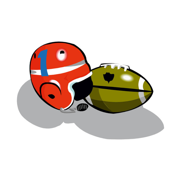 American Football ball isolated on a white background. Realistic Vector Illustration. Rugby sport. - Vector, Image