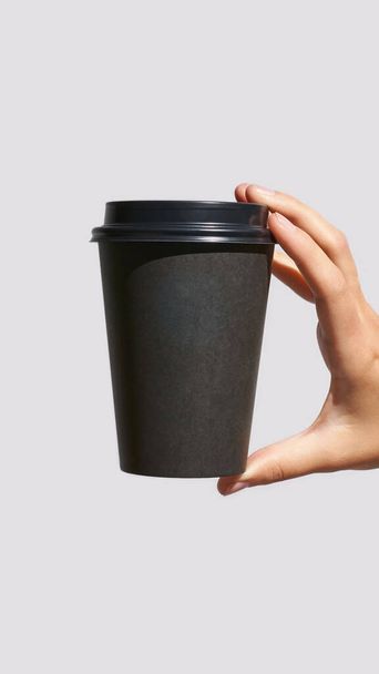 Girl hand hold coffee plastic cup - Photo, Image