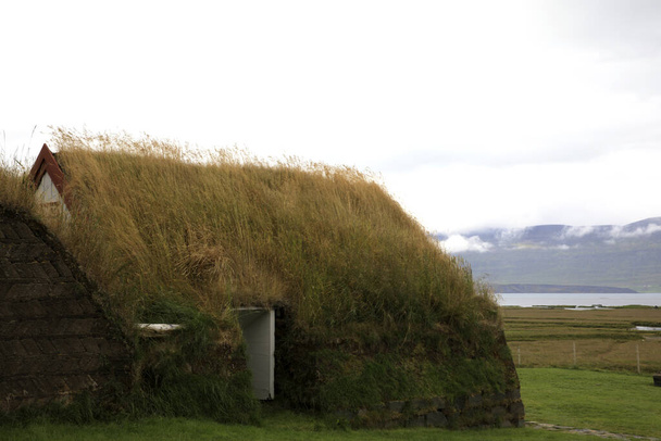 Akureyri / Iceland - August 26, 2017: Typical houses in Laufas Folk museum area, Iceland, Europe - Φωτογραφία, εικόνα