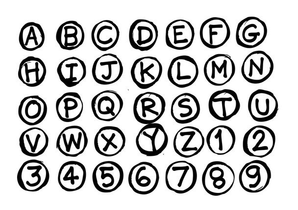 Векторные реальные буквы шрифт, написанный ручкой
 - Вектор,изображение