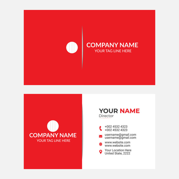 Plantilla de tarjeta de visita roja limpia creativa moderna priny archivo listo para el negocio de la empresa
 - Vector, imagen