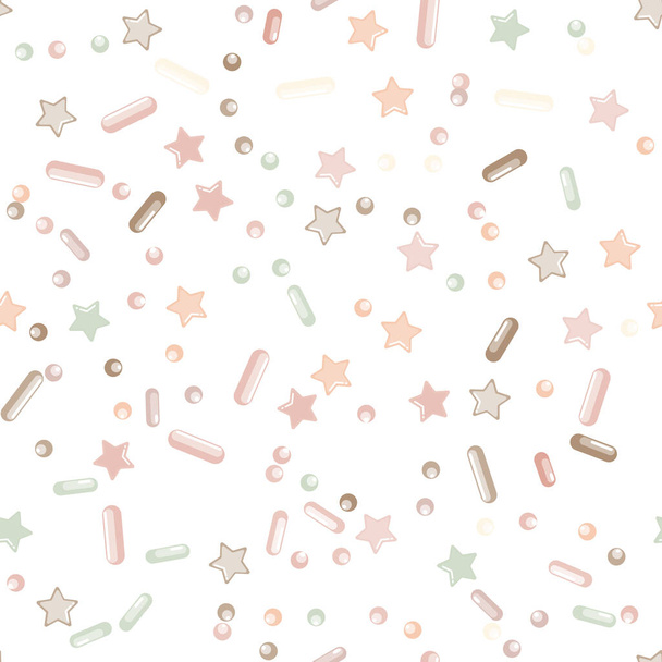 Sprinkle Cupcake Donut Topping. Seamless Pattern  - Vector, afbeelding
