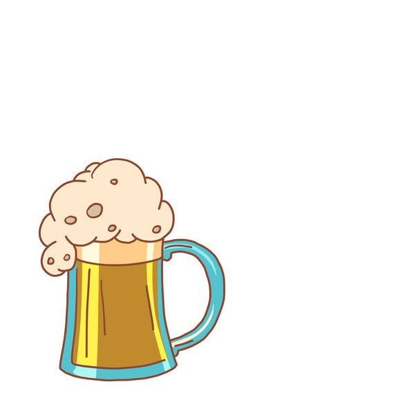 マグカップの中の泡ビール - ベクター画像