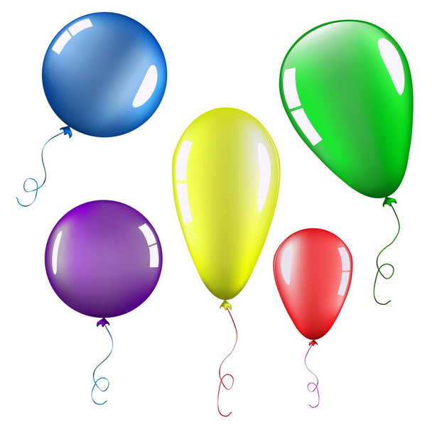 Set of Color Balloons isolated - Vektor, Bild