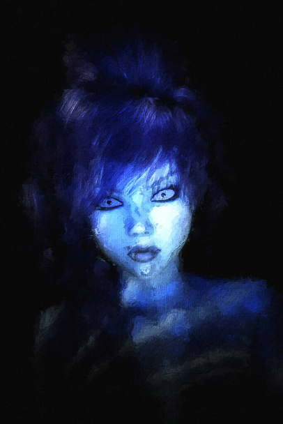 Artistic 3D illustration of a goth female - 写真・画像