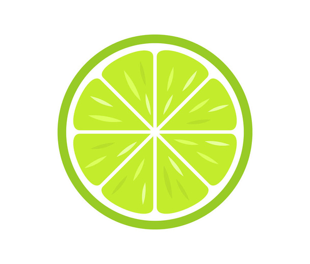Green citrus lime slice icon. Vector illustration. - Vektör, Görsel