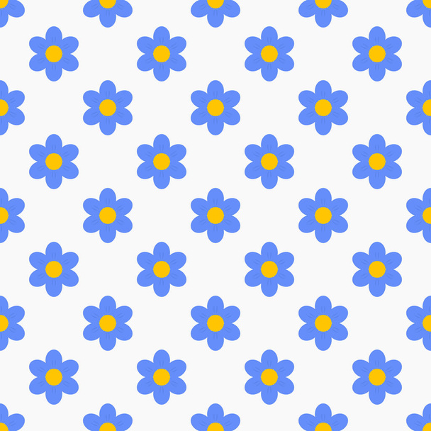 Blue forget me not flowers seamless pattern. Vector illustration. - Vektori, kuva