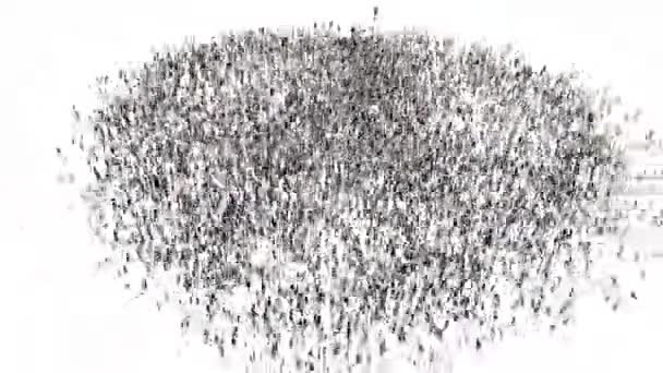 3D animace lidí, kteří se shromažďují v davu a tvoří srdce - Záběry, video