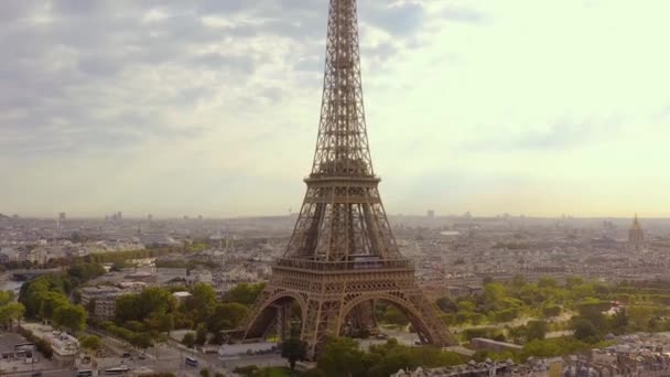 PARIS, FRANCE - MAY, 2019: Aerial drone view of historical city centre and Eiffel tower - Footage, Video