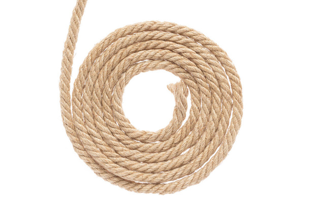 twisted jute rope. Isolated on a white background. - Photo, image