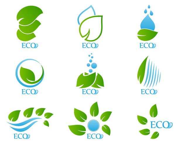 Set of Ecology Icon - Vector, Imagen