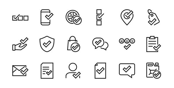A simple set of claim related vector line icons. Contains icons such as security guarantee, received document, read message, verification, quality and much more. Editable Bar. 480x480. - Vector, Image