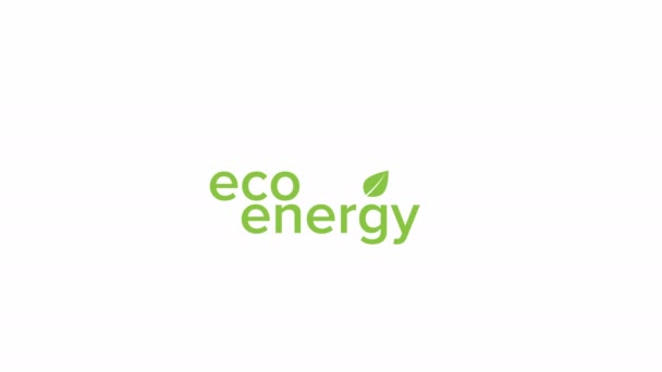 Green Eco Energy Concept Video Animatie Eco Power Alternatieve Energie, Manieren van Schone Energie Generatie - Concept Animatie. - Video