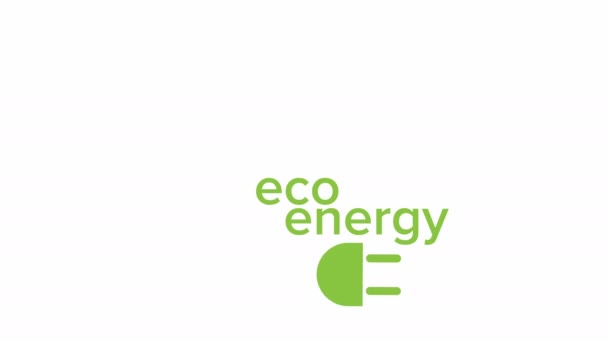 Yeşil Eko Enerjisi Görüntü Animasyonu Eko Güç Alternatif Enerji, Temiz Güç Üretimi Yöntemleri - Animasyon. - Video, Çekim