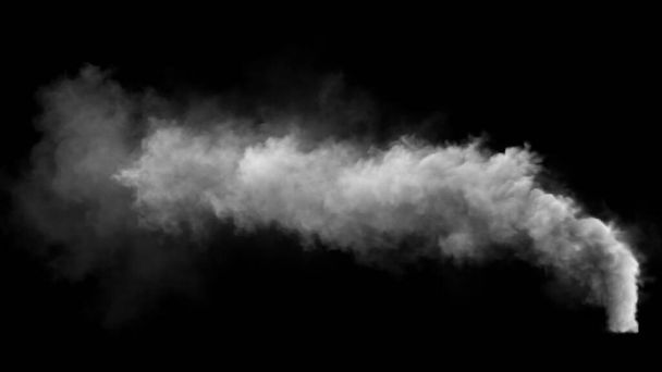 White smoke pollution isolated on black background. 3d renderings. - Photo, Image
