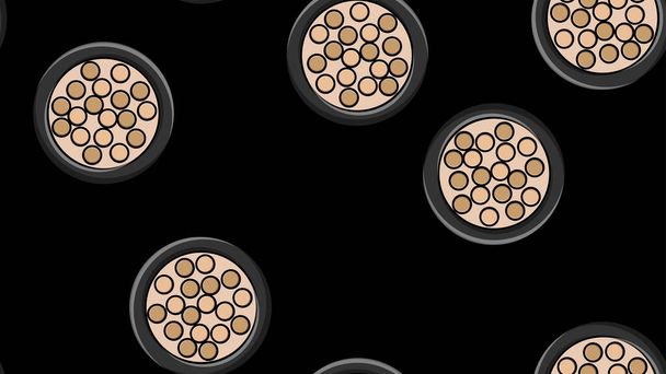 texture seamless pattern on a black background, bronzer for creating a tan on the face, skin beauty, artificial tan for photo shoots, solarium effect. Vector illustration - Vector, Image