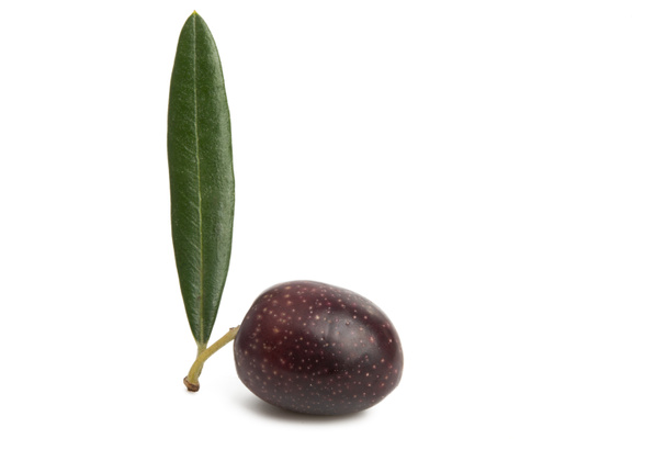 olives with leaves isolated on a white background - Photo, Image