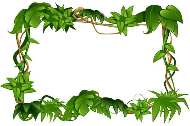 Tropical Liana Cartoon Frame  - Vektor, Bild