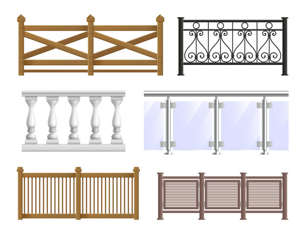 Balcony Fence Set - Vektor, Bild