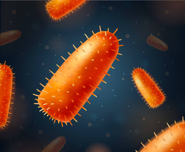 Bakteerit Virukset Realistinen koostumus
 - Vektori, kuva