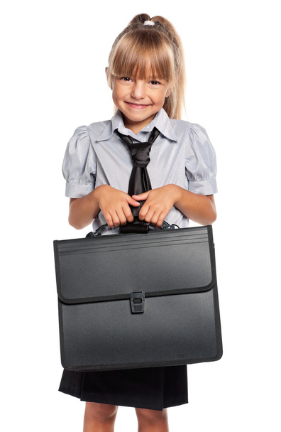 Little girl with briefcase - Zdjęcie, obraz