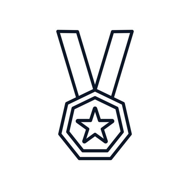 Isolado estrela medalha linha estilo ícone vetor design
 - Vetor, Imagem