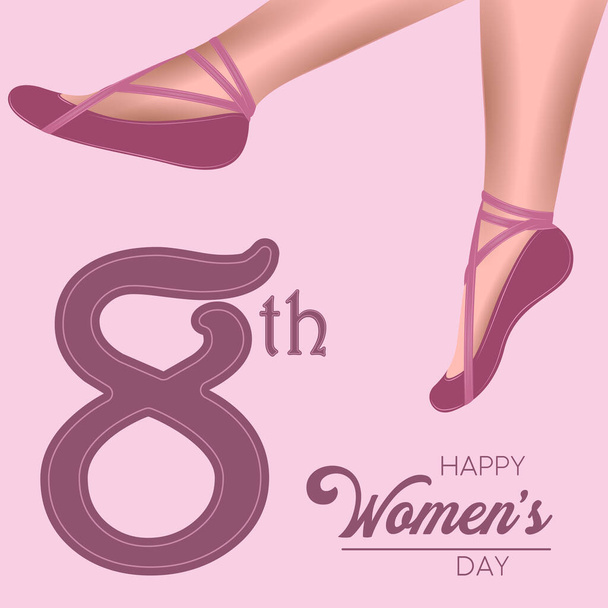 Cartão feliz do dia das mulheres - Vetor, Imagem