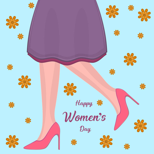 Happy womens day card - Vector, afbeelding