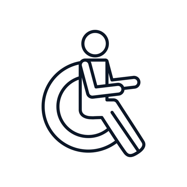 Isolado pessoas com deficiência símbolo linha estilo ícone vetor design
 - Vetor, Imagem