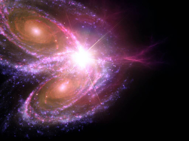ガスや塵、銀河や星と宇宙の抽象ワームホールプレミアム写真、ブラックホール輝く星、星塵や星雲を持つ宇宙背景。現実的な宇宙。天の川と惑星とカラフルな銀河. - 写真・画像